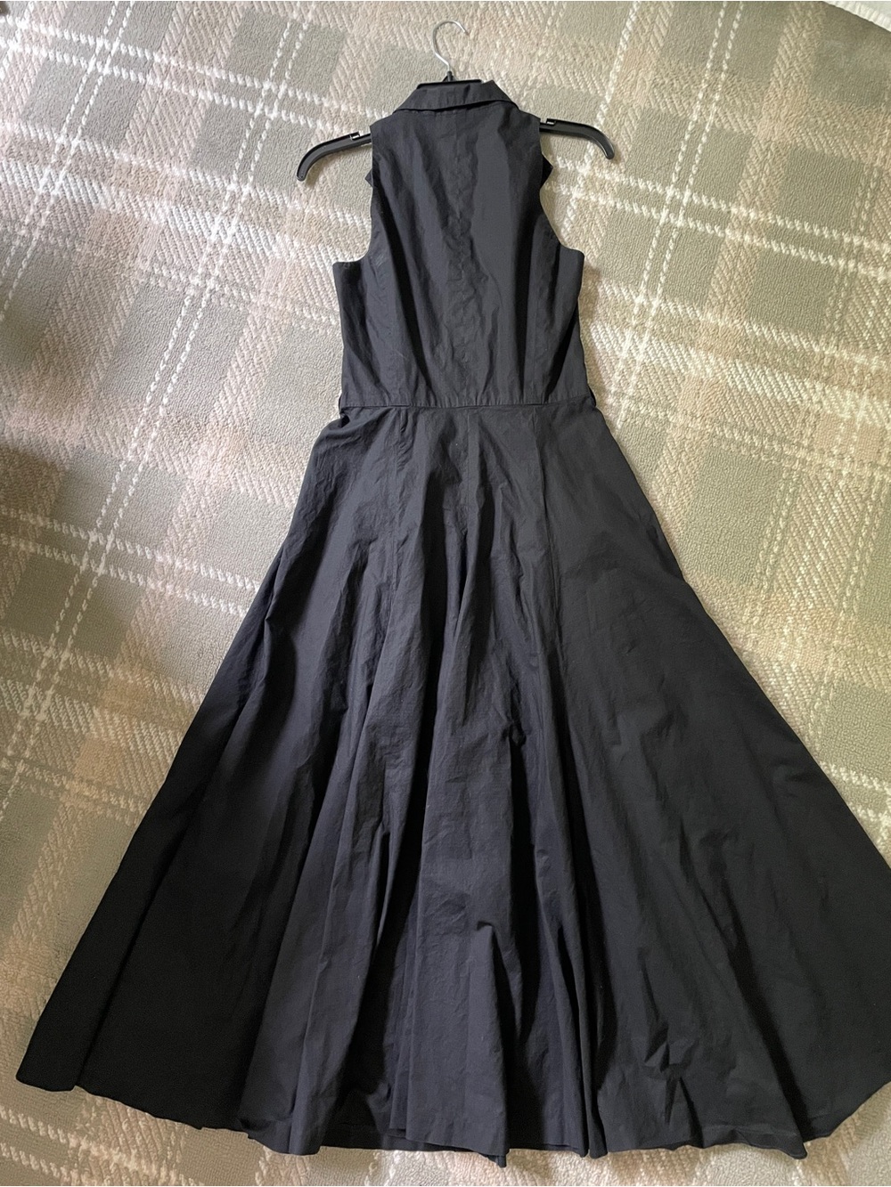 VTG Liz Claiborne Collection black cotton maxi button front sleeveless dress 6 - Picture 4 of 5